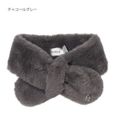 MOONBAT FURLA（フルラ）プチリボンマフラー  アーチロゴ フェイクファー