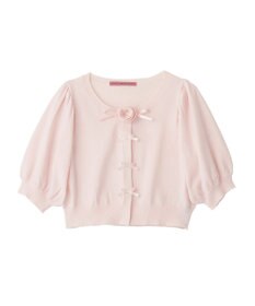 Maison de FLEUR ローズニット半袖カーディガン