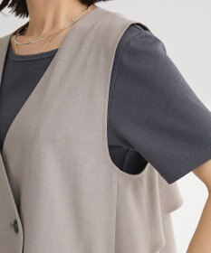 Green Parks イージーケアバックフリルジレ