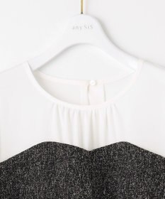 ANY SIS L 【洗える】ツイードコンビ ワンピース