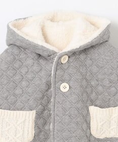 組曲 KIDS 【90㎝】くま耳 キルトマント