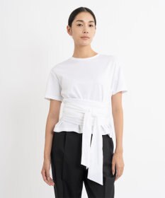 23区 L 【エステータ】スーピマシングルジャージー サッシュデザイン カットソー