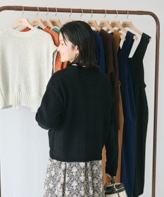 CRAFT STANDARD BOUTIQUE キナリノコラボ/洗える配色モールニットカーディガン/24AW