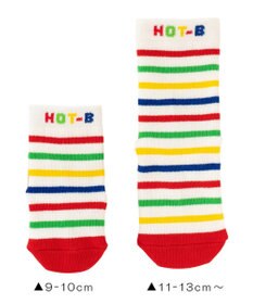 MIKI HOUSE HOT BISCUITS 【9-17cm】 かかと顔　ボーダーソックス