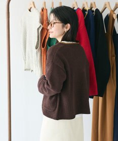 CRAFT STANDARD BOUTIQUE キナリノコラボ/洗える配色モールニットカーディガン/24AW