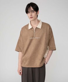 WEGO 【ユニセックス着用ITEM/MLサイズ展開】フェイクスウェードドルマンハーフZIPT（SS）