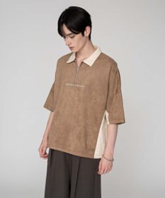 WEGO 【ユニセックス着用ITEM/MLサイズ展開】フェイクスウェードドルマンハーフZIPT（SS）