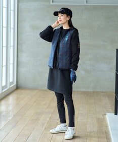 23GOLF ネイビーワンピース ML WOMEN】きれいめ ジャージー ワンピース 体型カバー 動きやすさ抜群