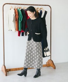 CRAFT STANDARD BOUTIQUE キナリノコラボ/洗える配色モールニットカーディガン/24AW