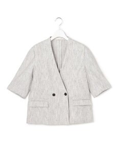 ICB L ストレッチMIXツイード 半袖ジャケット