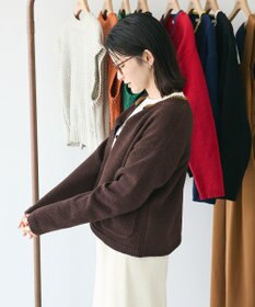 CRAFT STANDARD BOUTIQUE キナリノコラボ/洗える配色モールニットカーディガン/24AW