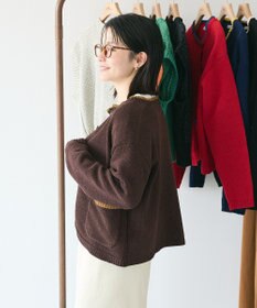 CRAFT STANDARD BOUTIQUE キナリノコラボ/洗える配色モールニットカーディガン/24AW