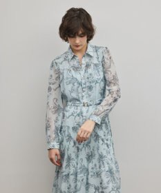 GRACE CONTINENTAL フラワープリントプリーツワンピース