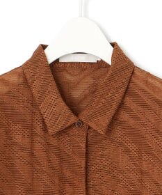 ICB L 【洗える】ゼブラシアーJQ クロップドシャツ