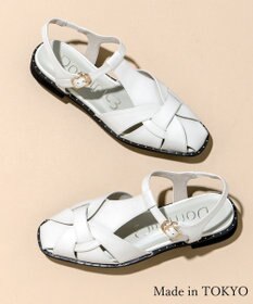 Dominic3 スタッズピース レザーケージサンダル