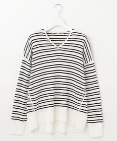 自由区 【XSサイズ～/洗える/セット着用可】ドライコットンハイゲージVネック ニット