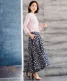 組曲 L 【組曲×setsuko sagittaire】ストレッチプリントスカート