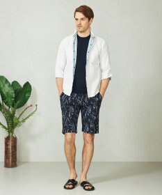 JOSEPH ABBOUD 【1枚で2通りの着こなし】オーガニックコットンリバーシブル 七分袖シャツ