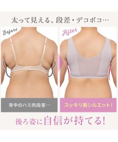 BRADELIS New York 【BRADELIS NewYork peace】細みえフロントファスナー綿混ブラ25 ノンワイヤー 補正 ブラジャー 脇高でコンパクト 小さく見せる