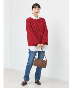 earth music&ecology ウォッシャブルケーブルプルオーバー