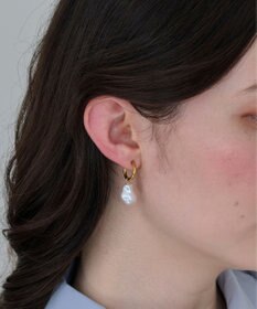 Phoebe 〈金属アレルギー対応〉バランスバロックパールフープイヤリング　ゴールド/ステンレス/大ぶり/存在感◎/主役級