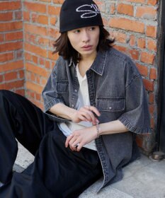 WEGO 【ユニセックス着用ITEM/MLサイズ展開】カラーデニムシャツ（SS）