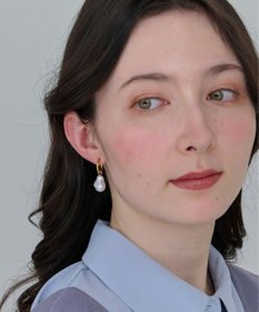 Phoebe 〈金属アレルギー対応〉バランスバロックパールフープイヤリング　ゴールド/ステンレス/大ぶり/存在感◎/主役級