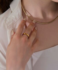 Phoebe 【金属アレルギー対応】フラットリング　ゴールド