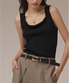 GRACE CONTINENTAL リブフリルニットトップ