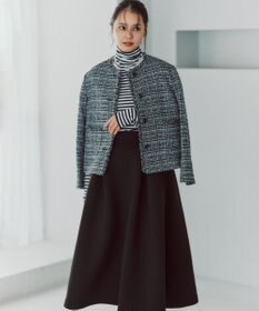 UNFILO L 【VERY×UNFILOコラボ】BEAUTY FORM JERSEY+ ボリューム フレアスカート