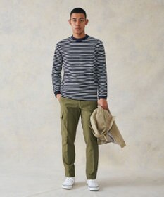 J.PRESS MEN ワッフルボーダー ロングTシャツ
