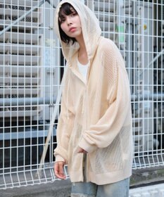 WEGO 【ユニセックス着用ITEM】メッシュニットZIPパーカー