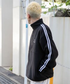 WEGO フリース ワンポイントハーフZIPプルオーバー