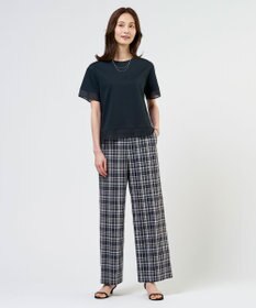 J.PRESS LADIES リネンレーヨン 柄 ワイドパンツ