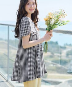 Tiaclasse L 【おのののかさん着用】半袖＆七分袖選べる袖丈バックフレアチュニック