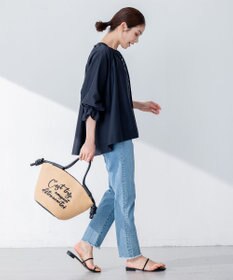 組曲 S 【洗える・涼感】シアーボイルギャザー ブラウス