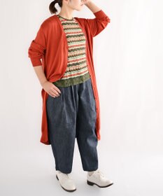 muuc 〈国産デニム〉〈吸水速乾・UVカット機能〉ウエストゴム有り デニム生地のイージーパンツ