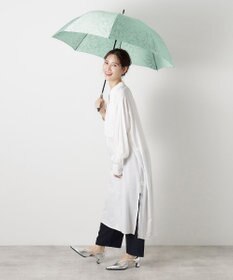 MOONBAT 【新色追加/耐風】ランバン オン ブルー 長傘 フラワー柄サテンジャガードプリント