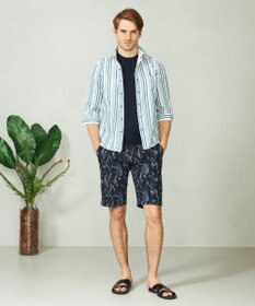 JOSEPH ABBOUD 【1枚で2通りの着こなし】オーガニックコットンリバーシブル 七分袖シャツ