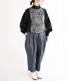 muuc 〈国産デニム〉〈吸水速乾・UVカット機能〉ウエストゴム有り デニム生地のイージーパンツ