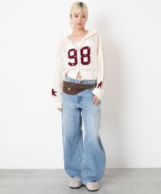 WEGO ナンバリングメッシュニットパーカー