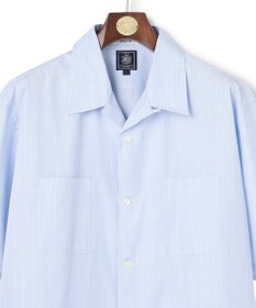 J.PRESS MEN 【J.PRESS ORIGINALS】Broad Stripe Open Half Sleeve Shirt / Baggy-Fit