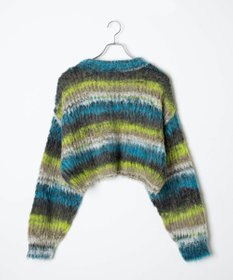 WEGO マルチボーダーブラッシュニットショートプルオーバー