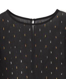 UNFILO ラメリンクルシフォン ブラウス