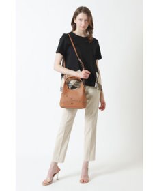DAKS レザー×チェック柄 2WAYハンドバッグ