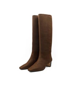 APOM イタリアンカーフ スクエアトゥワイドシャフトロングブーツ45