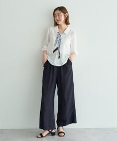 YECCA VECCA 【セットアップ対応】ストライプ柄ワイドパンツ
