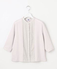 J.PRESS LADIES L 【洗える】エンブロシャツジャージー ブラウスライク カットソー