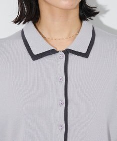 Green Parks ここちニット衿付き配色プルオーバー