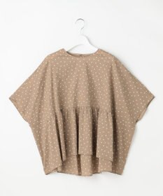 自由区 L 【17号サイズまで展開・WEB限定】コットンサッカープリント ブラウス